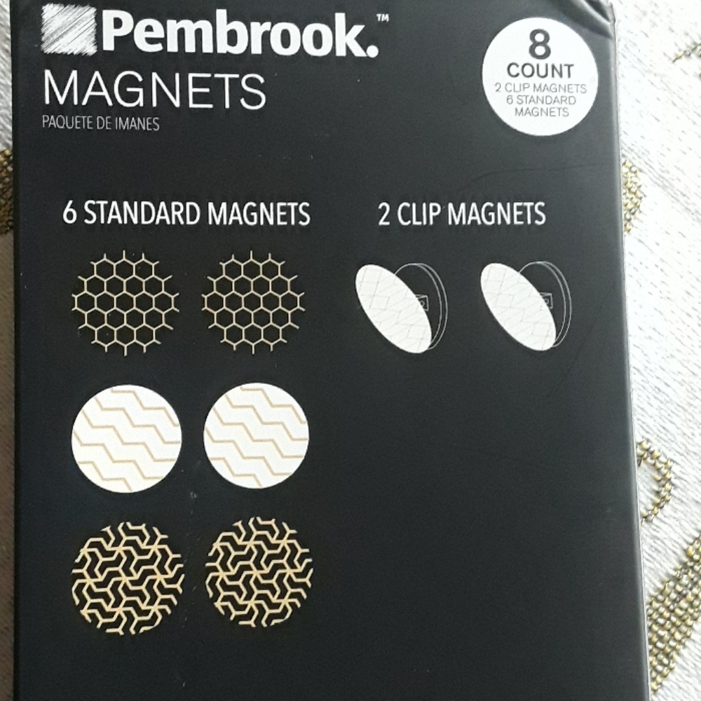 8 Count Basic But Classy Patterned Office Magnets - Picture 5 of 5